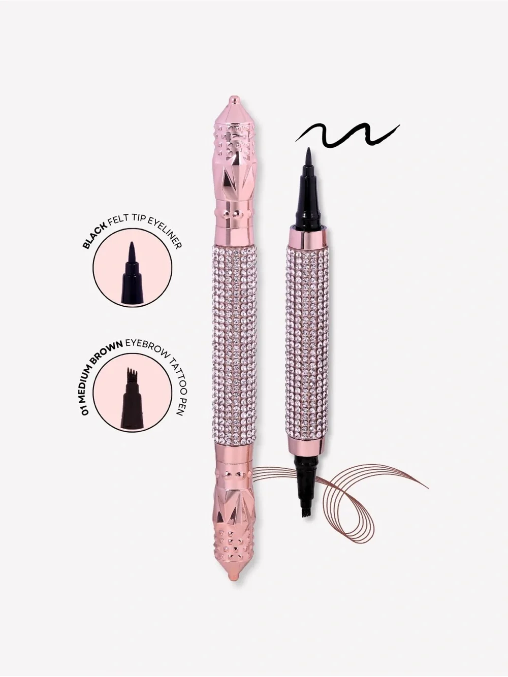 Romantic Beauty Enchanted Diamond Brow & Eyeliner Duo- Medium Brown- NWT